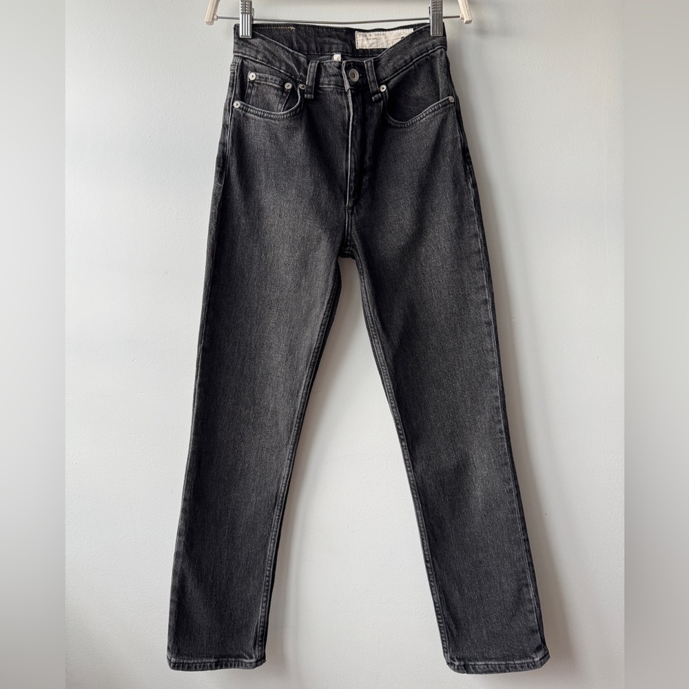 Rag & Bone Wren High-Rise Slim Straight Jeans - Highland Wash Size 23